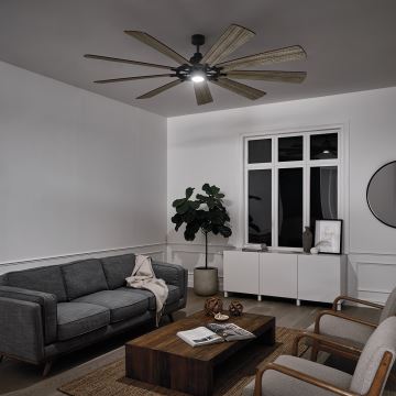 Kichler - LED Stmívatelný stropní ventilátor GENTRY LED/14W/230V pr. 216 cm + dálkové ovládání