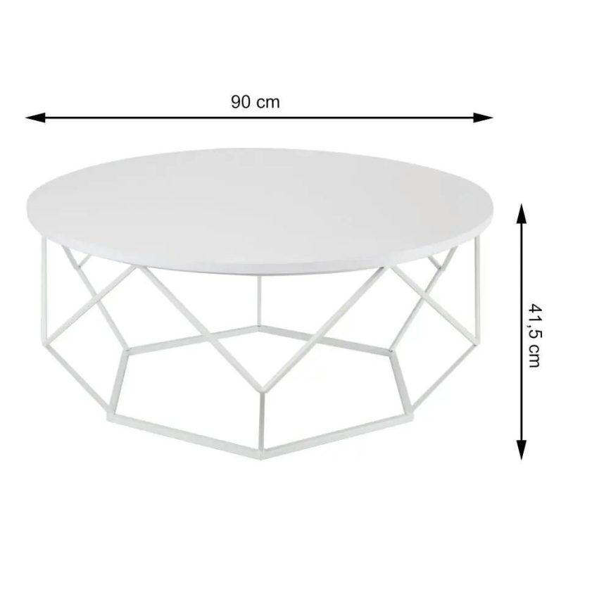 Konferenční stolek DIAMOND 41,5x90 cm bílá