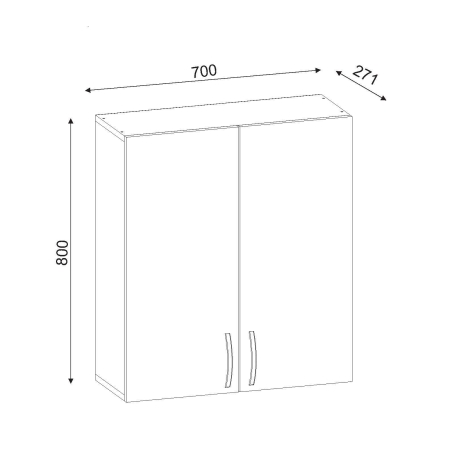 Koupelnová nástěnná skříňka MIS 80x70 cm bílá