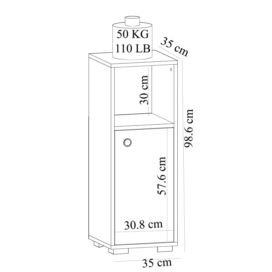 Koupelnová skříňka AHU 98,6x35 cm bílá