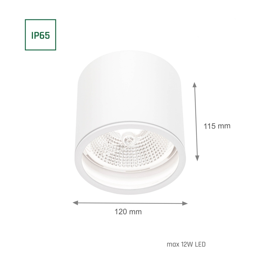 Koupelnové bodové svítidlo CHLOE AR111 1xGU10/50W/230V IP65 kulatý bílá