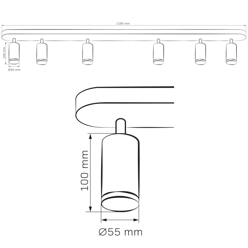 Koupelnové bodové svítidlo TURYN 6xGU10/10W/230V IP44 bílá