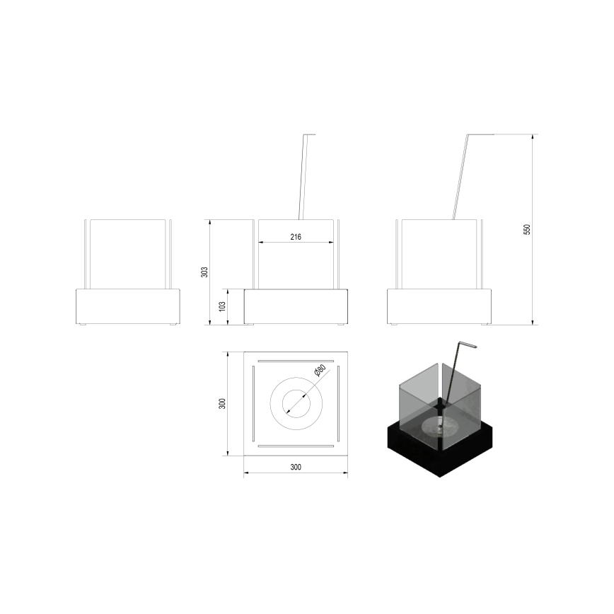 Kratki - BIO krb 30,3x30 cm 1kW bílá