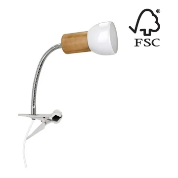 Lampa s klipem SVENDA 1xE27/60W/230V bříza – FSC certifikováno