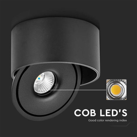 LED Flexibilní bodové svítidlo LED/20W/230V 3000/4000/6400K CRI 90 černá