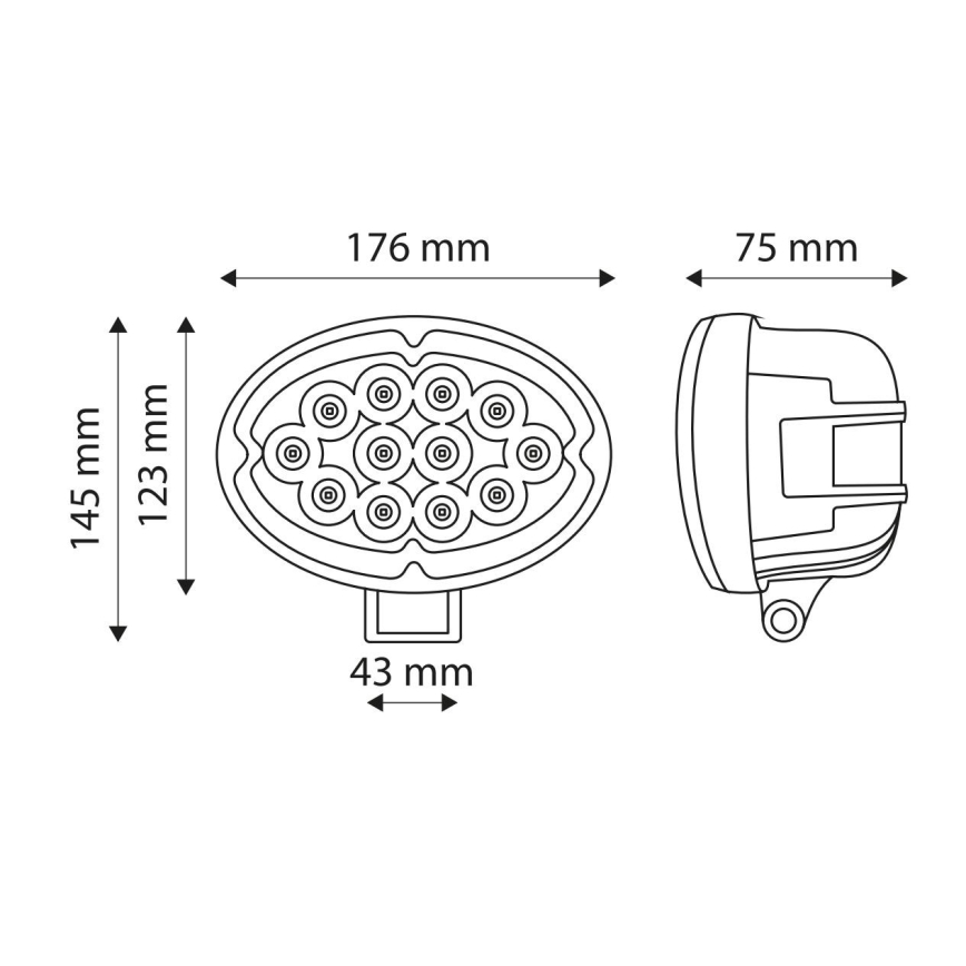 LED Bodové svítidlo pro automobil CREE LED/36W/10-30V IP67 6000K