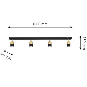 LED Bodové svítidlo TUBSSON 4xGU10/6,5W/230V černá/zlatá