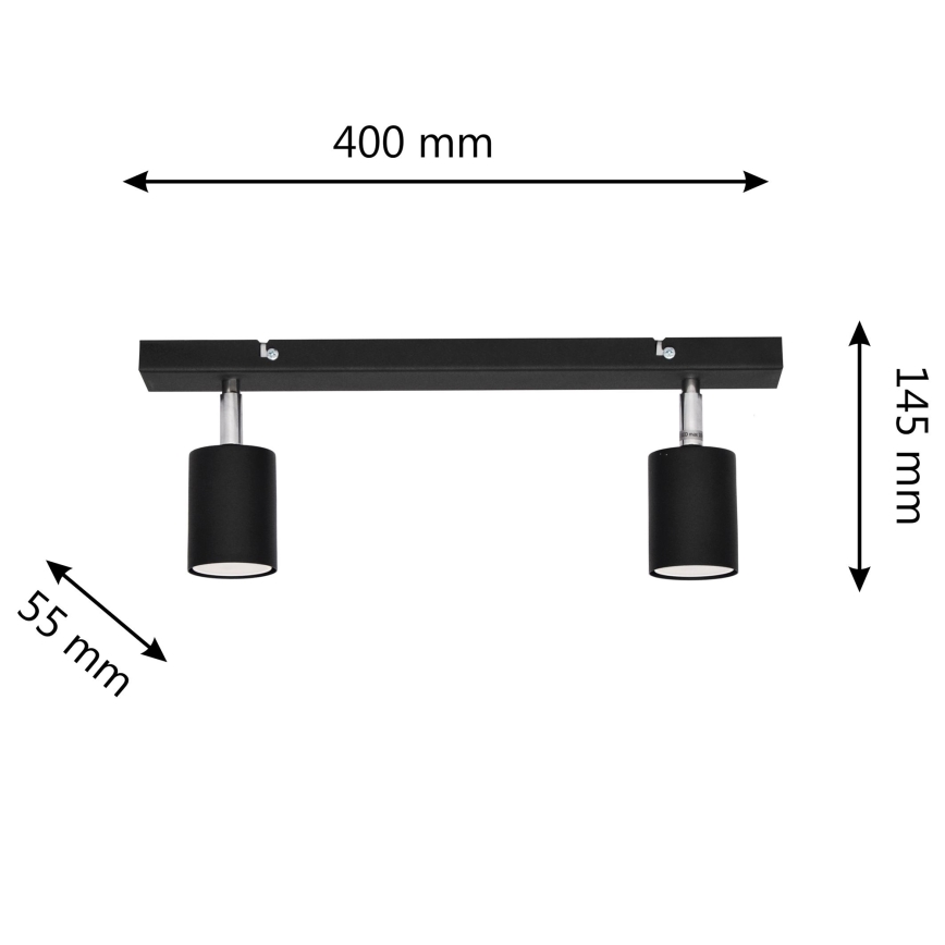 LED Bodové svítidlo TUNE 2xGU10/6,5W/230V černá