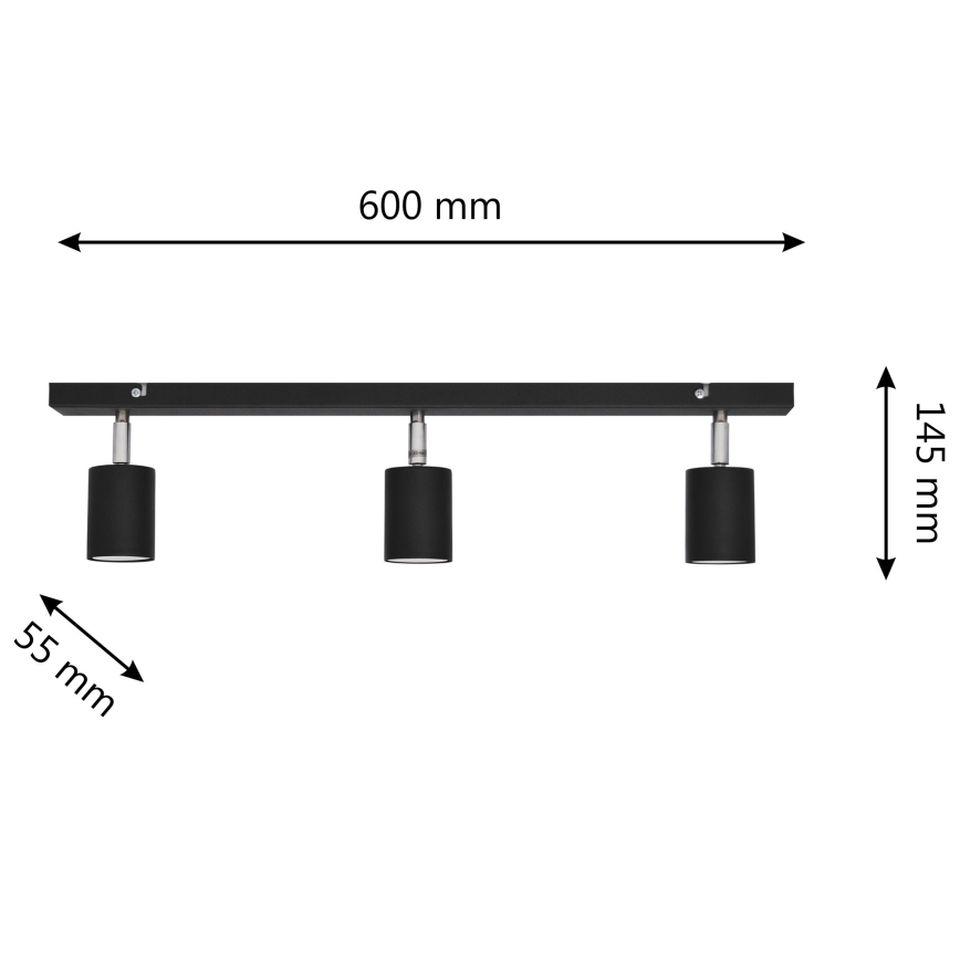 LED Bodové svítidlo TUNE 3xGU10/6,5W/230V černá