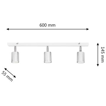 LED Bodové svítidlo TUNE 3xGU10/6,5W/230V matný chrom/bílá