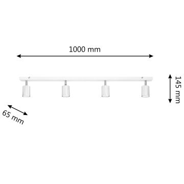 LED Bodové svítidlo TUNE 4xGU10/6,5W/230V matný chrom/bílá