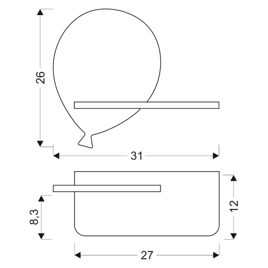 LED Dětské nástěnné svítidlo s poličkou BALLOON LED/4W/230V žlutá/dřevo, FSC certifikováno