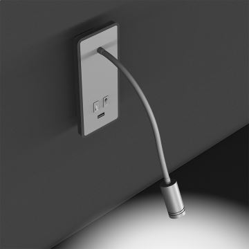 LED Flexibilní nástěnná lampička s USB BASE 1xLED/8W+1xLED/2W/230V bílá