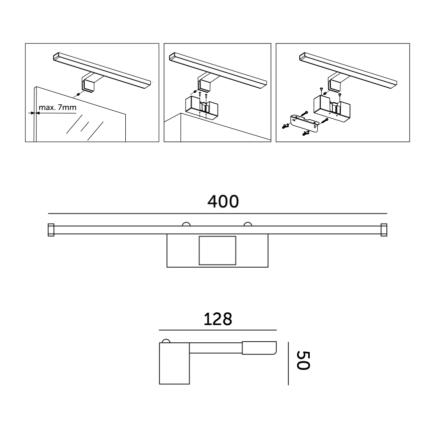 LED Koupelnové osvětlení zrcadla LED/8W/230V 4000K IP44 40 cm