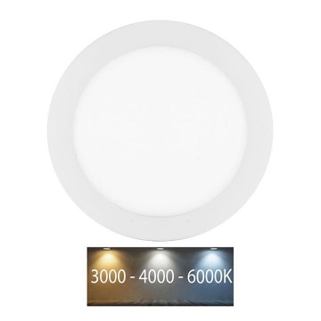 LED Koupelnové podhledové svítidlo LADA LED/25W/230V 3000/4000/6000K pr. 30 cm IP44 bílá