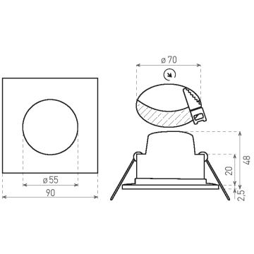 LED Koupelnové podhledové svítidlo BONO LED/5W/230V 3000K IP65 chrom