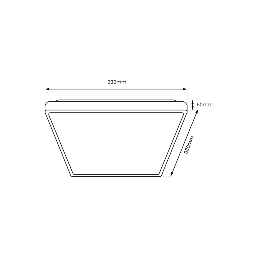 LED Koupelnové stropní svítidlo DABAR LED/17W/230V 4000K 33x33 cm IP44