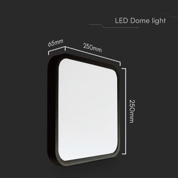 LED Koupelnové stropní svítidlo LED/18W/230V IP44 3000K 25x25 cm černá