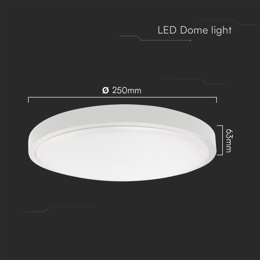 LED Koupelnové stropní svítidlo LED/18W/230V IP44 3000K pr. 25 cm bílá