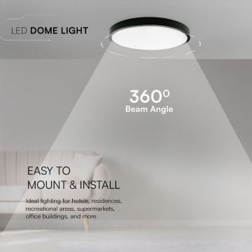 LED Koupelnové stropní svítidlo LED/18W/230V IP44 3000K pr. 25 cm černá