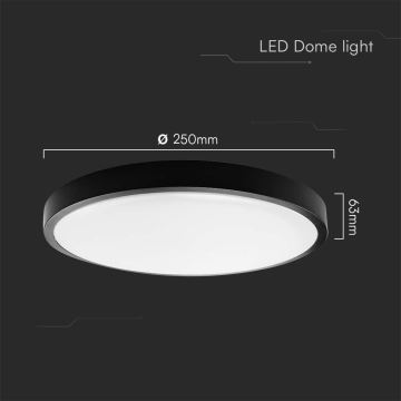 LED Koupelnové stropní svítidlo LED/18W/230V IP44 3000K pr. 25 cm černá