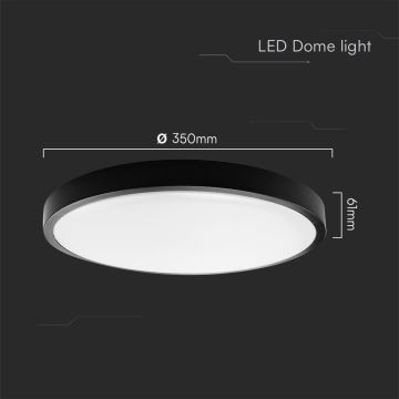 LED Koupelnové stropní svítidlo LED/36W/230V IP44 6500K pr. 35 cm černá