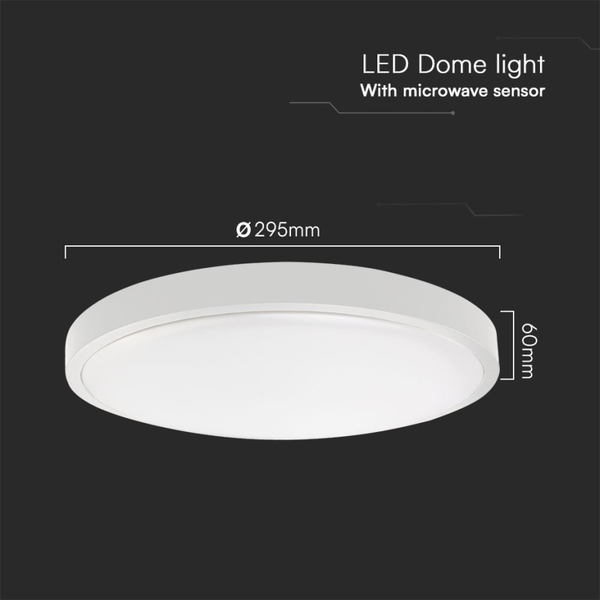 LED Koupelnové stropní svítidlo se senzorem LED/18W/230V IP44 3000K pr. 29 cm bílá + dálkové ovládání