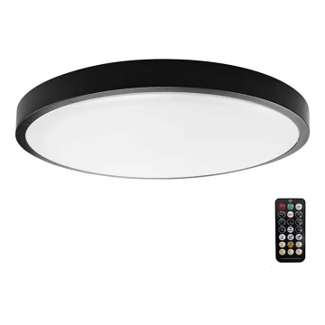 LED Koupelnové stropní svítidlo se senzorem LED/36W/230V 4000K IP44 černá + dálkové ovládání