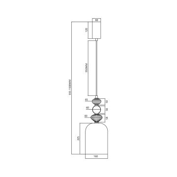 LED Lustr na lanku ARTE LED/12W/230V pr. 16 cm černá