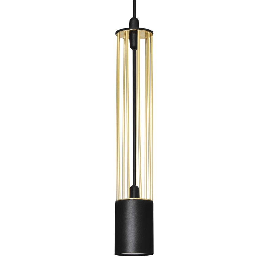 LED Lustr na lanku BARS 2xGU10/4,8W/230V černá/zlatá