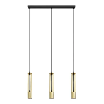 LED Lustr na lanku BARS 3xGU10/4,8W/230V zlatá