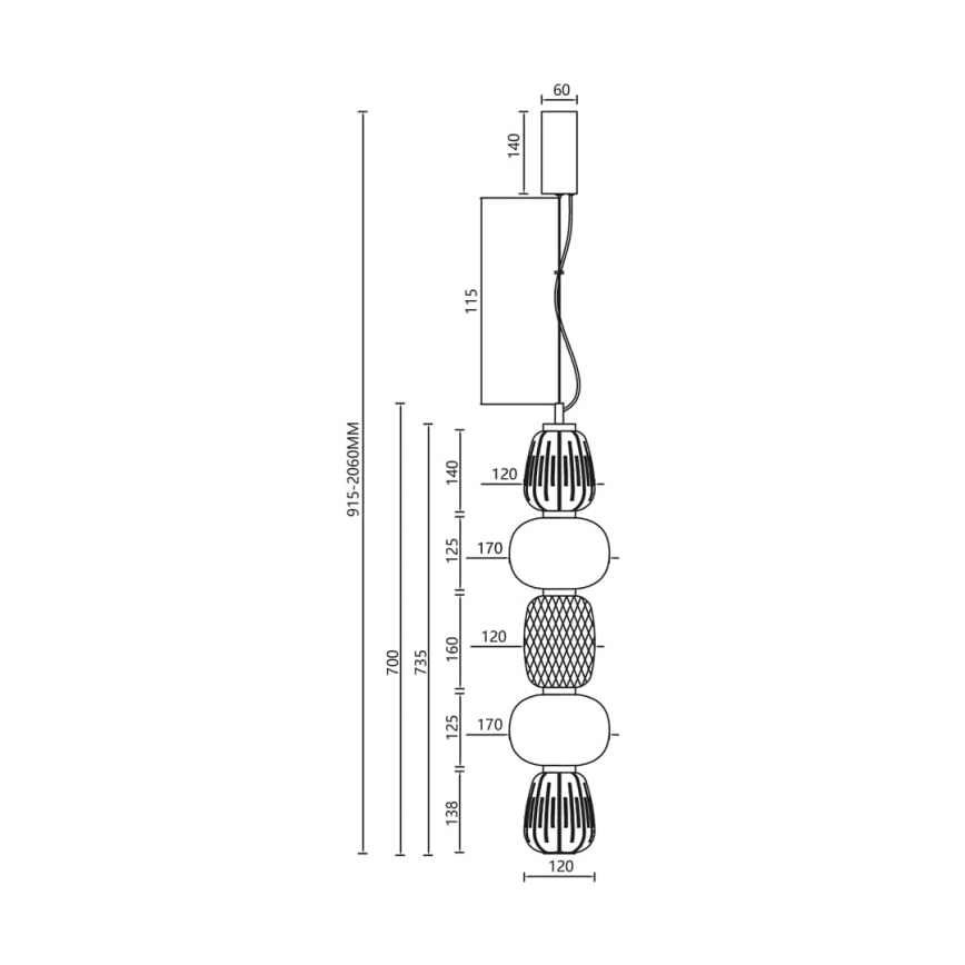 LED Lustr na lanku CARO LED/40W/230V chrom