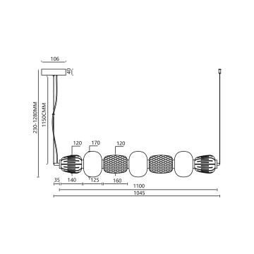 LED Lustr na lanku CARO LED/42W/230V zlatá