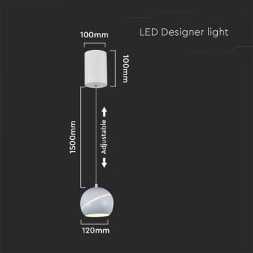 LED Lustr na lanku dotykový LED/8,5W/230V 3000K bílá