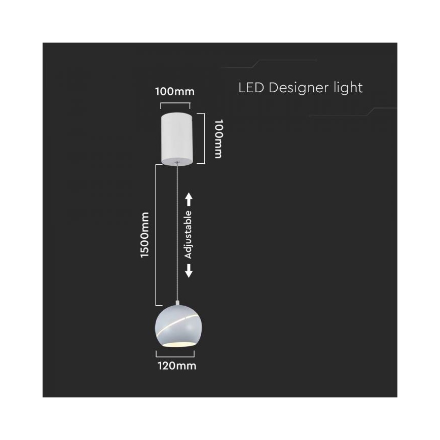 LED Lustr na lanku dotykový LED/8,5W/230V 3000K bílá