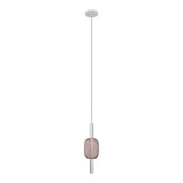 LED Lustr na lanku HOLD LED/5W/230V rose gold/bílá