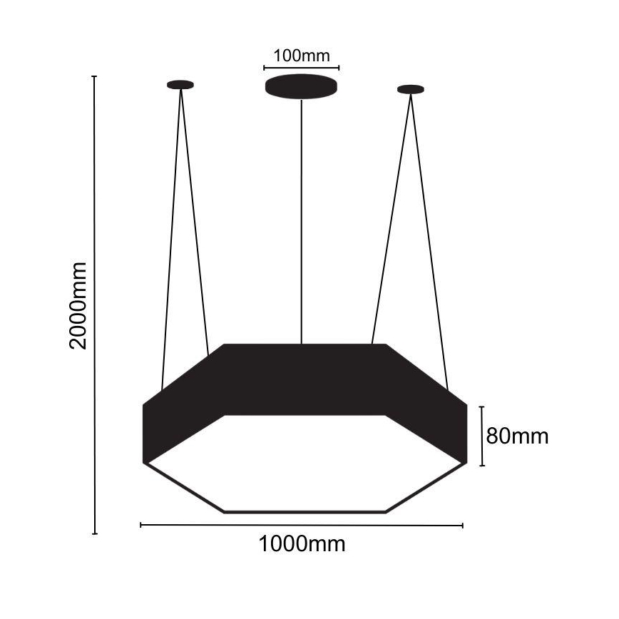 LED Lustr na lanku LED/100W/230V 4000K pr. 100 cm