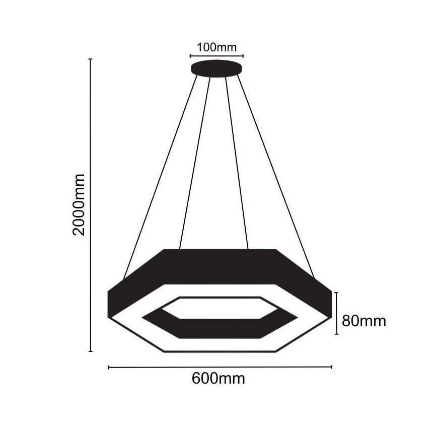 LED Lustr na lanku LED/28W/230V 4000K pr. 60 cm