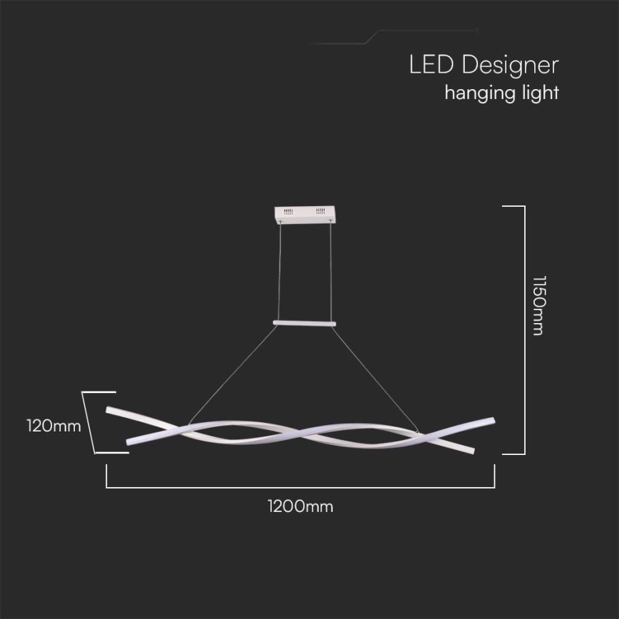 LED Lustr na lanku LED/30W/230V 4000K bílá