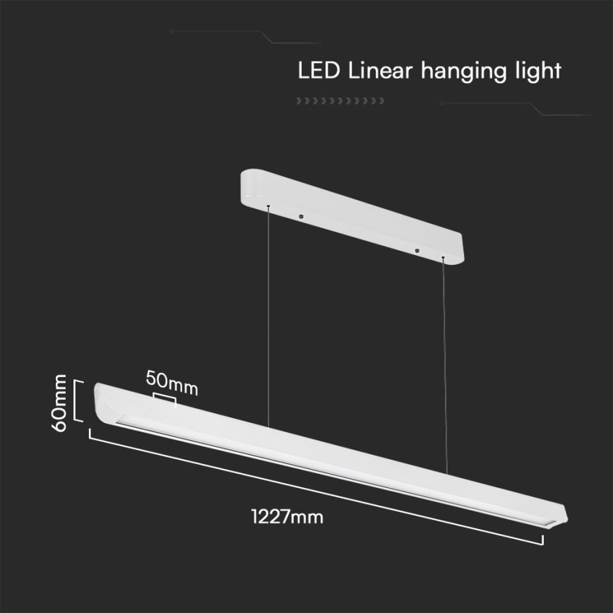 LED Lustr na lanku LED/36W/230V 3000/4000/6400K bílá