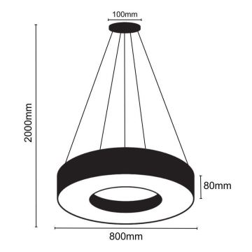 LED Lustr na lanku LED/40W/230V 4000K pr. 80 cm