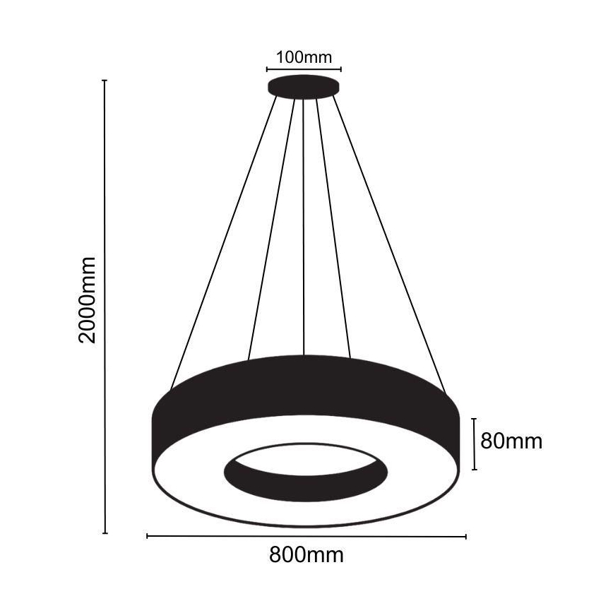 LED Lustr na lanku LED/40W/230V 4000K pr. 80 cm