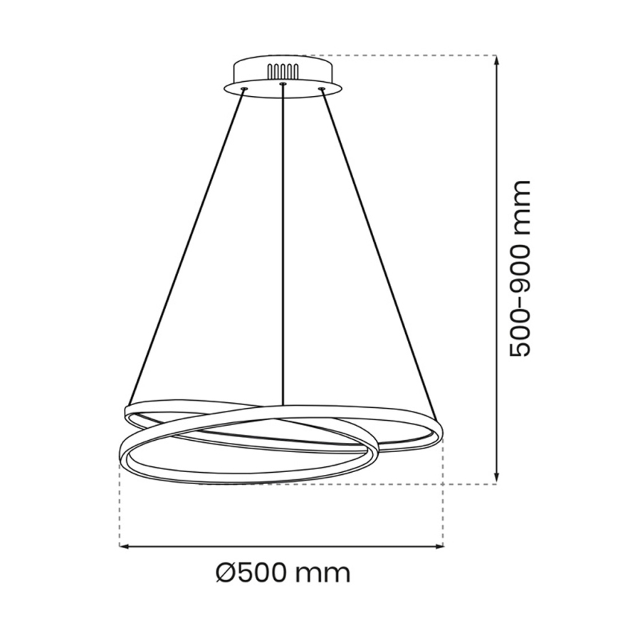 LED Lustr na lanku LUCERNO LED/48W/230V černá