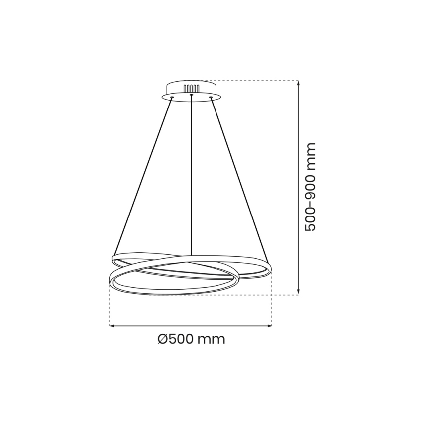 LED Lustr na lanku LUCERNO LED/48W/230V lesklý chrom