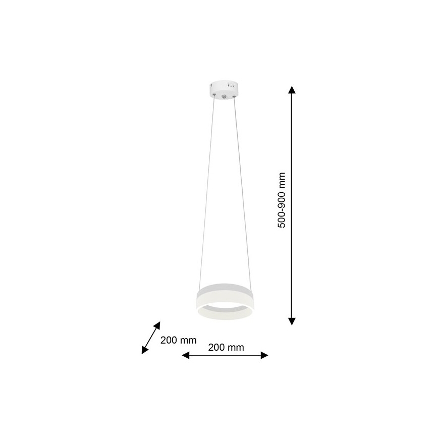 LED Lustr na lanku RING LED/12W/230V