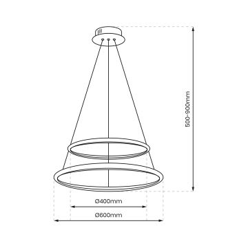 LED Lustr na lanku ROTONDA LED/51W/230V lesklý chrom