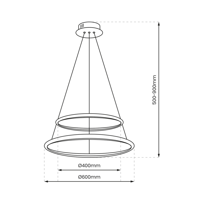 LED Lustr na lanku ROTONDA LED/51W/230V lesklý chrom