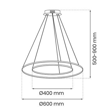 LED Lustr na lanku ROTONDA LED/51W/230V zlatá