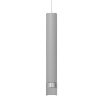 LED Lustr na lanku TUBA 1xGU10/4,8W/230V šedá/lesklý chrom