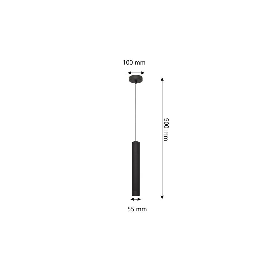 LED Lustr na lanku TUBA 1xGU10/6,5W/230V černá
